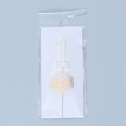 Топпер для торта 1, со стразами, цвет серебряный - Страна карнавалия фото 2