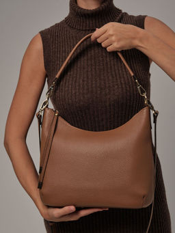 Сумка кожаная на плечо Azaro 3405 светлый орех