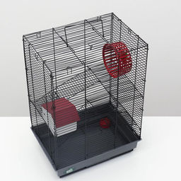 Клетка для грызунов Пижон №5, с 3 этажами, укомплектованная, 41 х 30 х 58 см, серая  фото 4