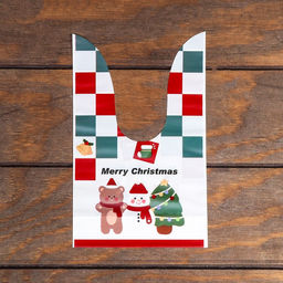 Цена за 20 шт. Пакет полиэтиленовый подарочный новогодний, с ушками Merry Christmas, 13?21.5 см
