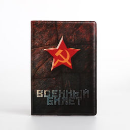 Цена за 2 шт. Обложка на военный билет, цвет чёрный/красный
