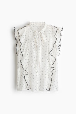 Blusa de volantes con cuello fular