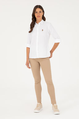 Женщина белая длинная рубашка. Основная рубашка скидка в корзине - U.s. polo assn фото 4