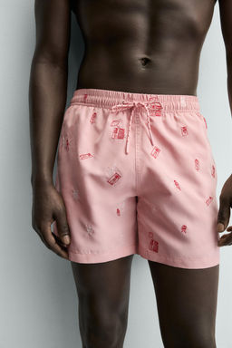 SWIMMING TRUNKS WITH COMBINED EMBROIDERY - Zara фото 6