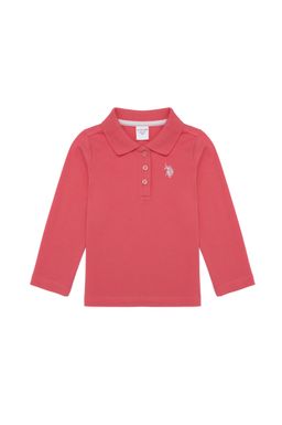 U. S. Polo Assn / Базовый свитшот с воротником-поло с цветком граната для девочек