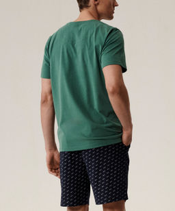 ATLANTIC NMP-395 Пижама мужская Off сосново-зеленый + темно-синий  фото 3