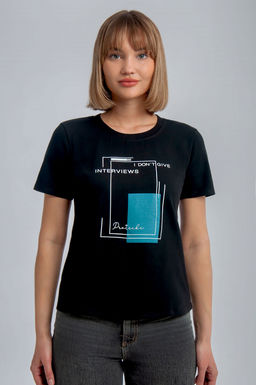 Арт. 3747 Футболка женская 42-50 (5 шт) Цвет:черный - Калинка фото 6