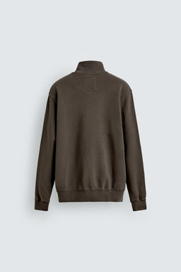 SUDADERA LAVADA CUELLO CREMALLERA / Marr?n oscuro - Zara фото 7