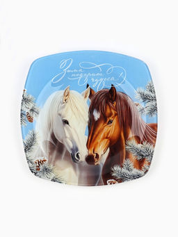 Тарелка плоская новогодняя «Зима подарит чудеса», 20×20 см