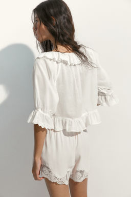 Blusa de algod?n con bordado ingl?s - H&m фото 5
