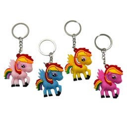 Цена за 5 шт. Брелок резиновый объемный "Лошадка - пони" (LK-521) разноцветный