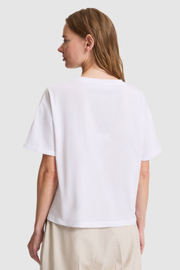 Kad_n Beyaz Bisiklet Yaka Basic Ti__rt - U.s. polo assn фото 5