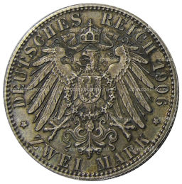 2 марки 1906 года Германия (Баден)  50 лет свадьбе Фридриха I и Луизы Прусской
