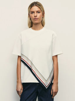 Футболка из хлопка с декоративной деталью / Zarina  фото 3