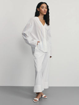 Блузка из хлопка в полоску / Zarina  фото 2