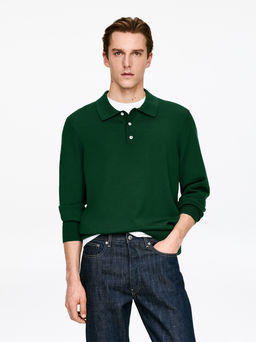 Jersey tipo polo de lana merino - H&m фото 5