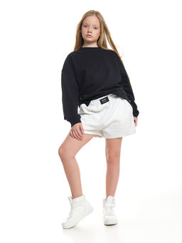 Шорты для девочки подростковые 22-7630 св.серый меланж - Mini maxi фото 12