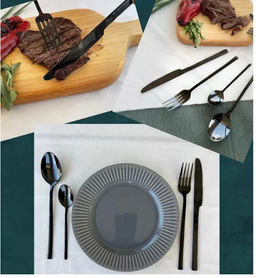 Набор черных глянцевых вилок 6 штук