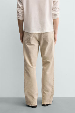 JEANS FLARE FIT EFECTO SALPICADURAS / Tostado claro - Zara фото 3