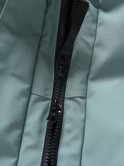 Парка зимняя мужская с капюшоном и мехом енот зеленого цвета 9537-1Z - Valianly фото 8