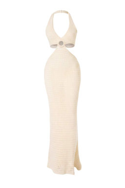 Ekru Triko Ajurlu Maxi Cut Out Detayl_ Plaj Elbisesi TBESS26LE00030 - Trendyolmilla фото 5
