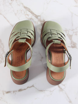 Босоножки 5035.23663bе.Олива+коричневый