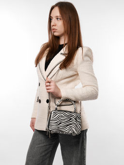 LACCOMA сумка НИM356-зебра натуральная кожа хлопок