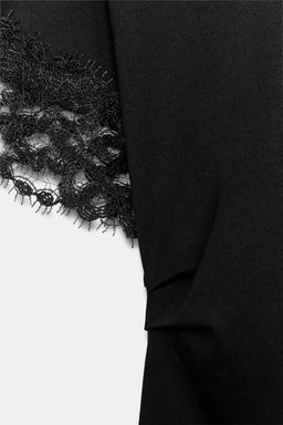 CAMISETA ASIM?TRICA ENCAJE / Negro - Zara фото 9