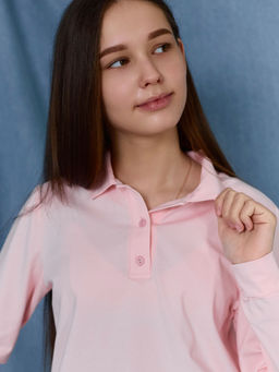 Футболка-поло с длин. рукавом 224103Wbр - Елена фото 4