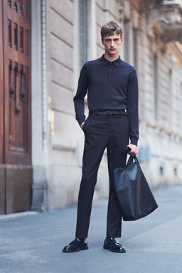 Polo de punto fino Slim Fit