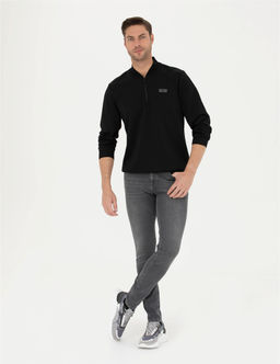 Siyah Regular Fit Sweatshirt - Pierre cardin фото 4