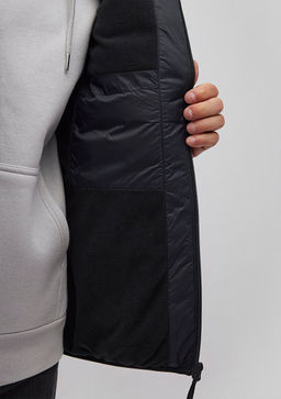 Kapusonlu Siyah Sisme Yelek - Mavi фото 6