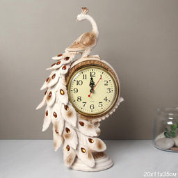 Часы статуэтка Павлин 35 см / 9024A /уп 16/белый - Галеонтрейд фото 3