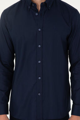 Мужская темно-синяя базовая рубашка с длинным рукавом - U.s. polo assn фото 6