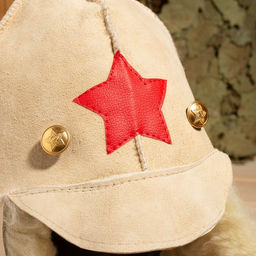 Шапка для бани из овчины Будёновка скорняжный шов, бежевый - Simaland фото 2