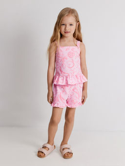 ACOOLA / Комплект детский для девочек ((1)блузка-топ и (2) шорты) Lavr_set розовый