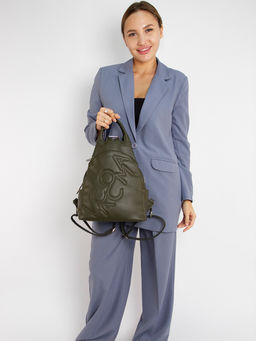 LACCOMA рюкзак Адель-24-L815-болотный эко кожа хлопок  фото 5