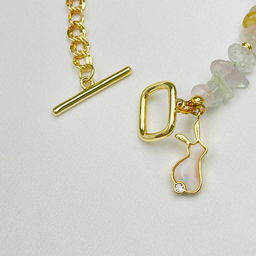 Браслет из Берилла микс с цепочкой - Радуга самоцветов фото 4