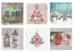 Love2art Салфетки бумажные ассорти SDP №0721-06 33 x 33 6 шт. Зима в пастельных тонах