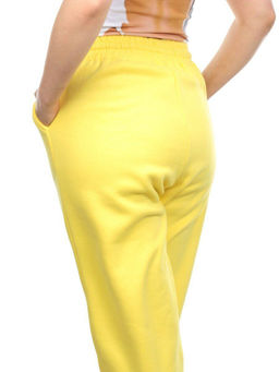 M053 YELLOW Брюки спортивные женские на флисе (100% хлопок) 7986 - Fashion фото 4
