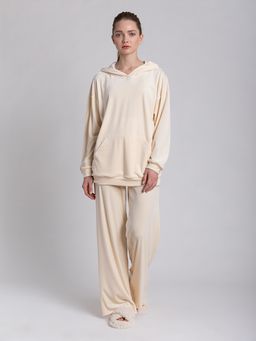 Костюм из велюра с удлиненным худи и брюками-палаццо - Tantino фото 5