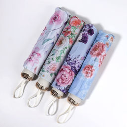 Зонт механический «Букет», эпонж, 4 сложения, 8 спиц, R=47/55 см, d=94 см, МИКС