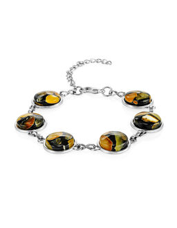 Изящный браслет из круглых звеньев Далматин чёрный