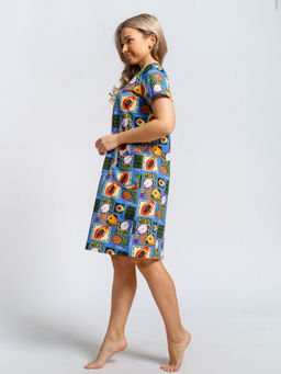 924 Халат "Тропики/голубой"