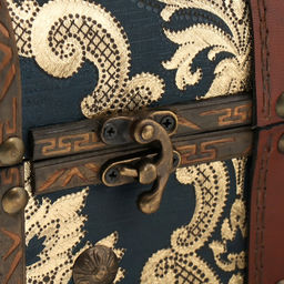 Шкатулка для украшений «Сундук. Золотые китайские огурцы», дерево, 20×15×15.5 см