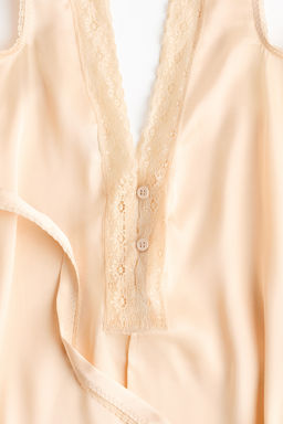 Top de sat?n con ribetes de encaje - H&m фото 4