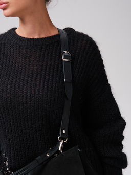 Замшевая сумка сэтчел Colette DBR 31349 черный фото 9