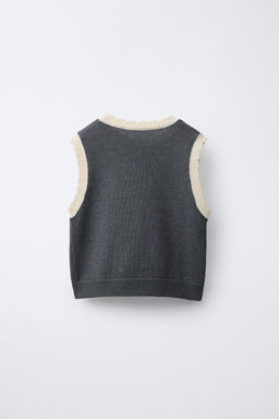 EMBROIDERED FLORAL KNIT VEST - Zara фото 2