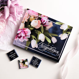 Набор 12 шоколадок Поздравляем от всей души (букет на темно-синем фоне) - 8 чудо фото 2