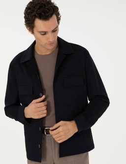 Темно-синяя куртка классического кроя - Cacharel фото 3